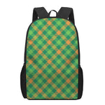 St. Patrick's Day Buffalo Pattern Print 17 Inch Backpack