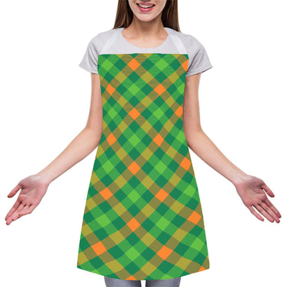 St. Patrick's Day Buffalo Pattern Print Adjustable Apron
