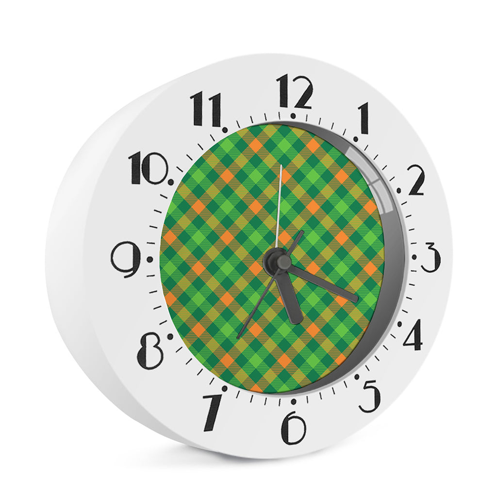 St. Patrick's Day Buffalo Pattern Print Alarm Clock
