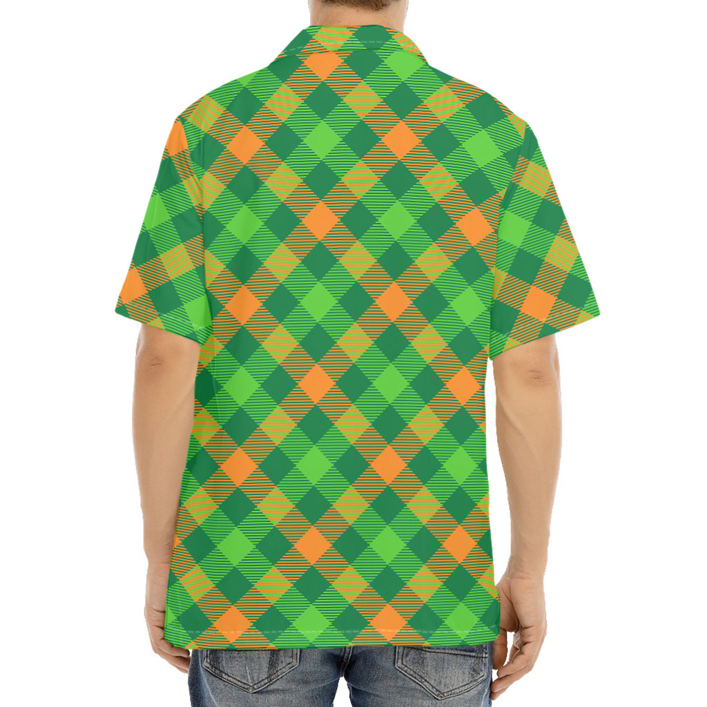 St. Patrick's Day Buffalo Pattern Print Aloha Shirt