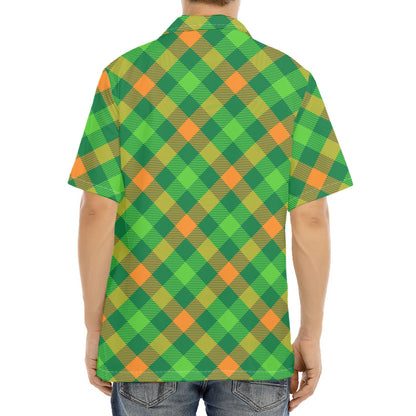 St. Patrick's Day Buffalo Pattern Print Aloha Shirt