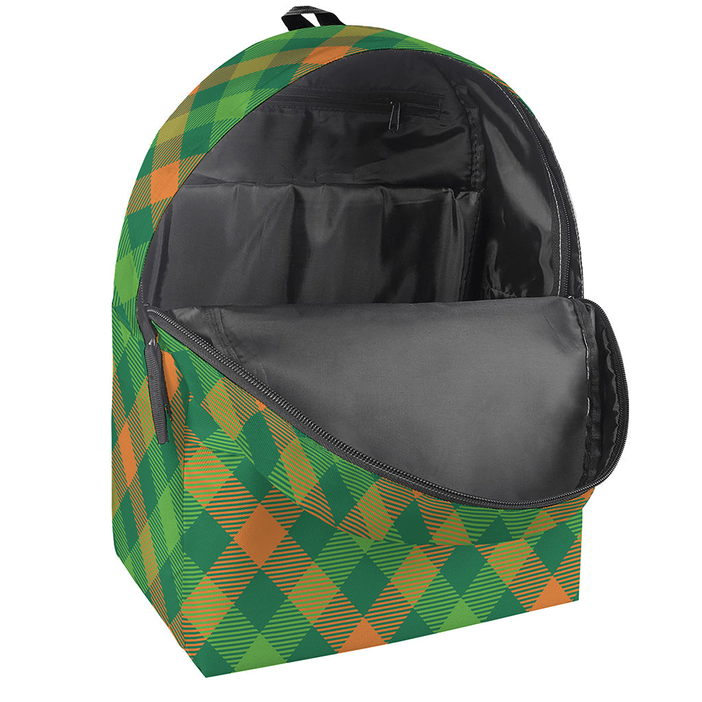 St. Patrick's Day Buffalo Pattern Print Backpack