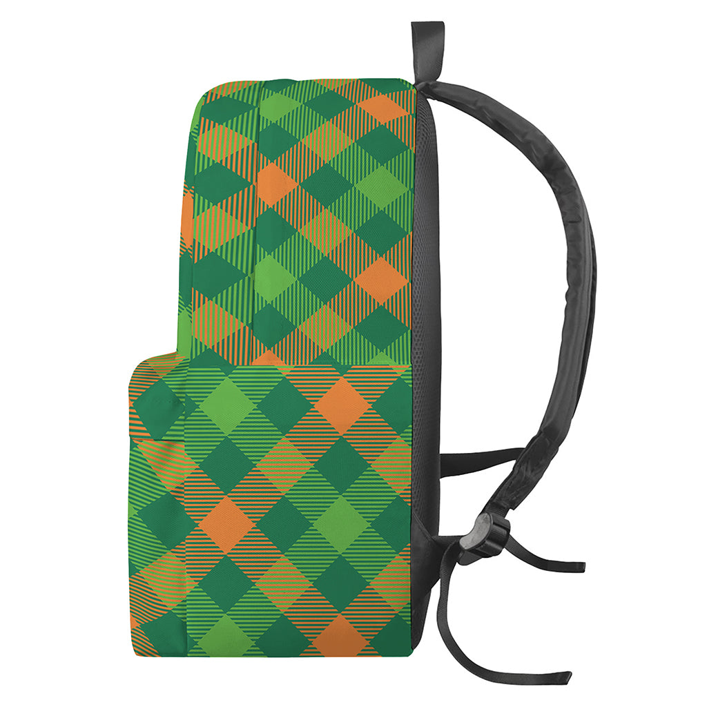 St. Patrick's Day Buffalo Pattern Print Backpack