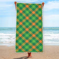 St. Patrick's Day Buffalo Pattern Print Beach Towel