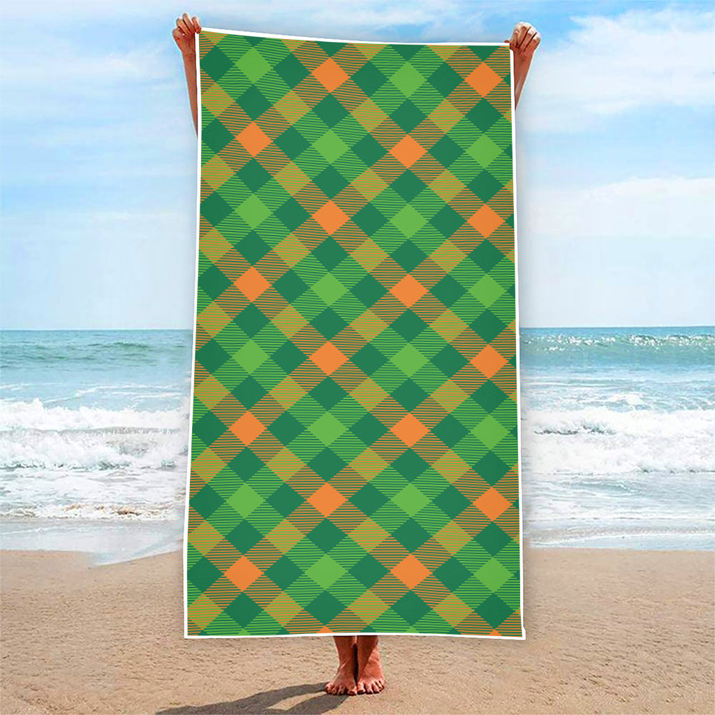 St. Patrick's Day Buffalo Pattern Print Beach Towel