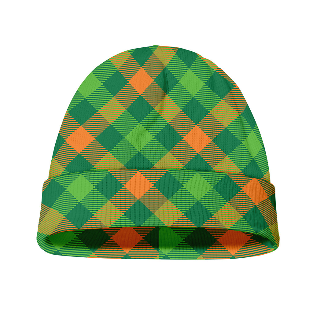 St. Patrick's Day Buffalo Pattern Print Beanie