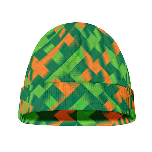 St. Patrick's Day Buffalo Pattern Print Beanie