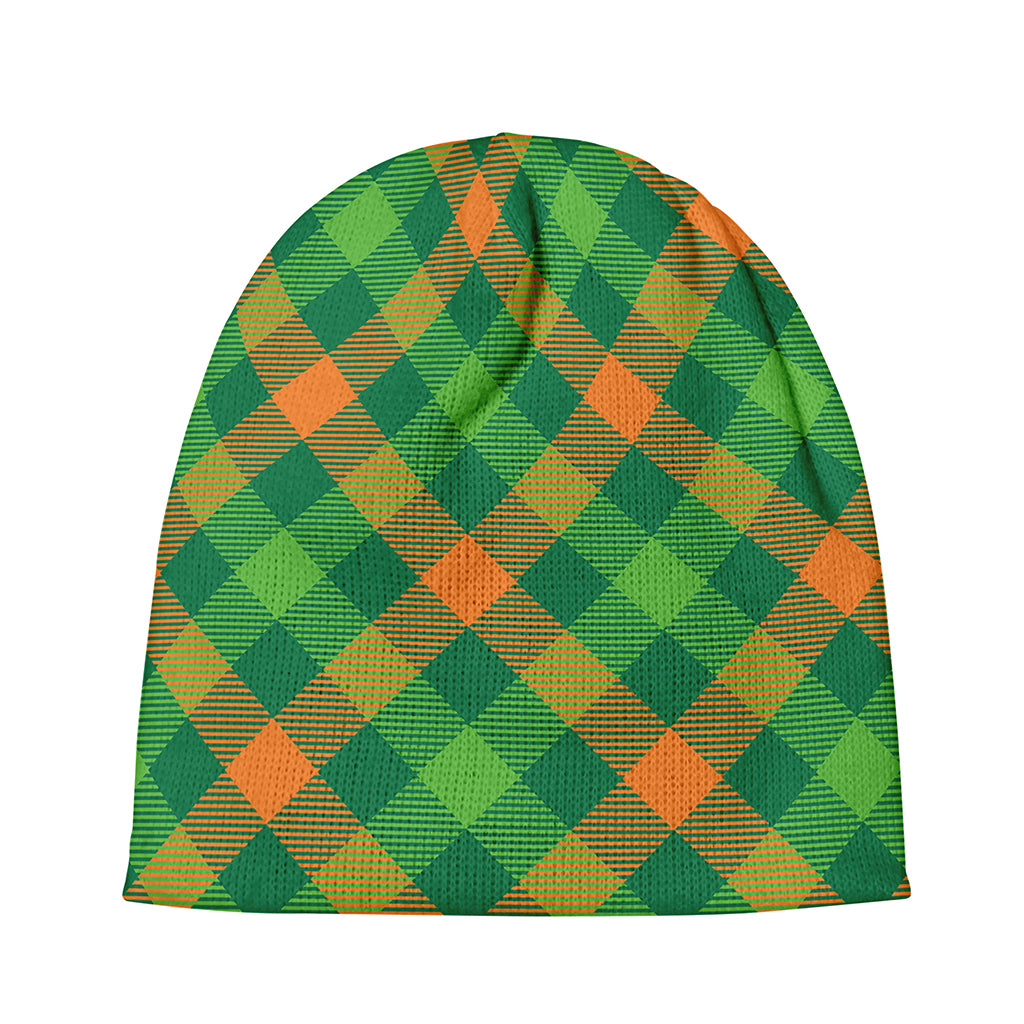 St. Patrick's Day Buffalo Pattern Print Beanie