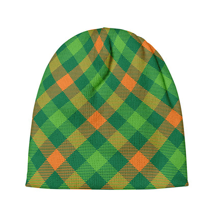 St. Patrick's Day Buffalo Pattern Print Beanie