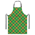 St. Patrick's Day Buffalo Pattern Print Bib Apron With Pocket
