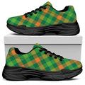St. Patrick's Day Buffalo Pattern Print Black Chunky Shoes