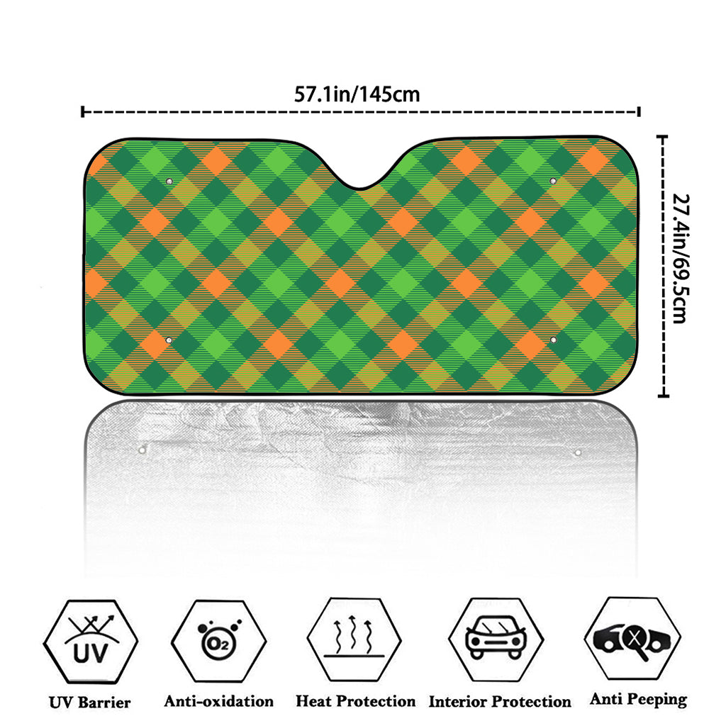 St. Patrick's Day Buffalo Pattern Print Car Windshield Sun Shade