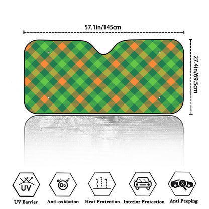 St. Patrick's Day Buffalo Pattern Print Car Windshield Sun Shade