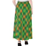 St. Patrick's Day Buffalo Pattern Print Chiffon Maxi Skirt