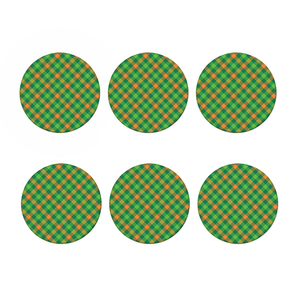St. Patrick's Day Buffalo Pattern Print Coaster Set