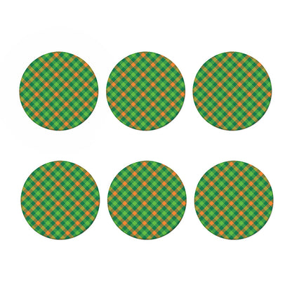 St. Patrick's Day Buffalo Pattern Print Coaster Set