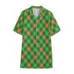 St. Patrick's Day Buffalo Pattern Print Cotton Hawaiian Shirt
