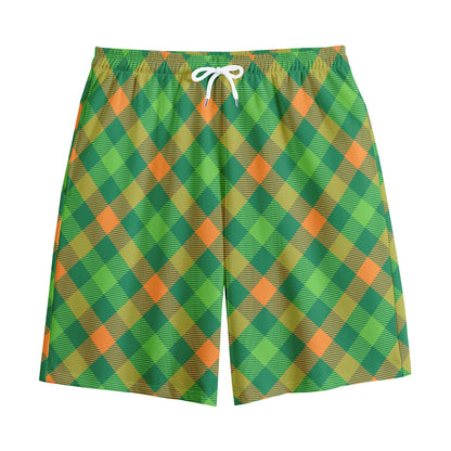 St. Patrick's Day Buffalo Pattern Print Cotton Shorts