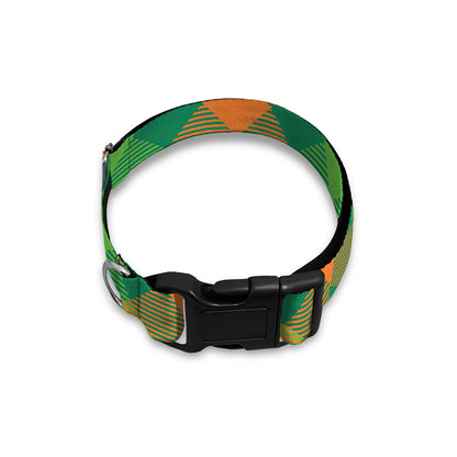 St. Patrick's Day Buffalo Pattern Print Dog Collar