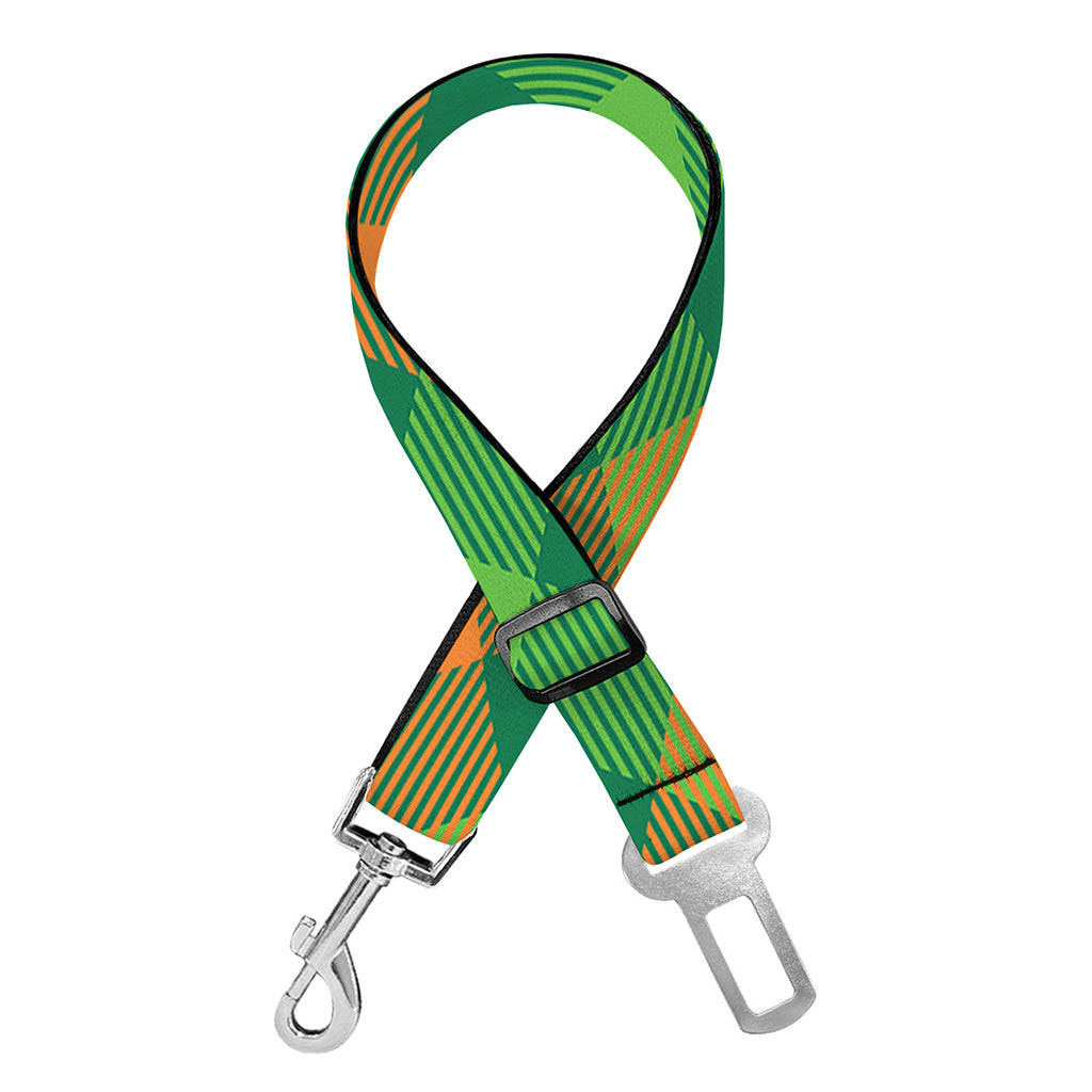 St. Patrick's Day Buffalo Pattern Print Dog Seat Belt
