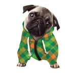 St. Patrick's Day Buffalo Pattern Print Dog Zip Up Hoodie