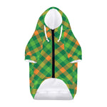 St. Patrick's Day Buffalo Pattern Print Dog Zip Up Hoodie