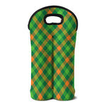 St. Patrick's Day Buffalo Pattern Print Double Neoprene Wine Tote