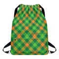 St. Patrick's Day Buffalo Pattern Print Drawstring Backpack