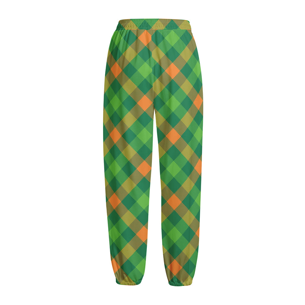 St. Patrick's Day Buffalo Pattern Print Fleece Lined Knit Pants