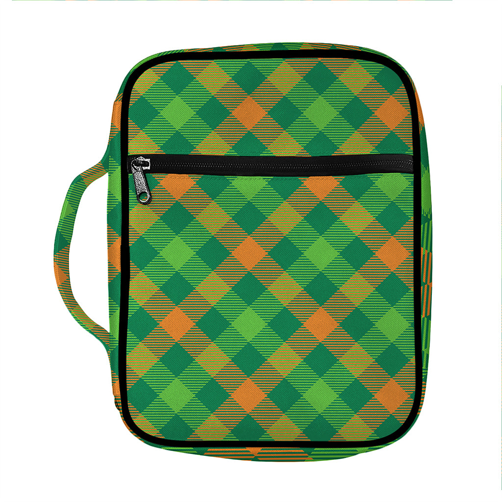 St. Patrick's Day Buffalo Pattern Print Front Pocket Bible Bag