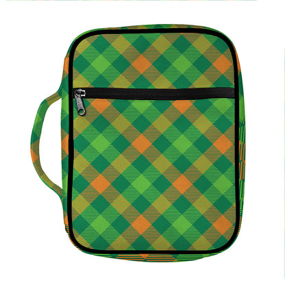 St. Patrick's Day Buffalo Pattern Print Front Pocket Bible Bag