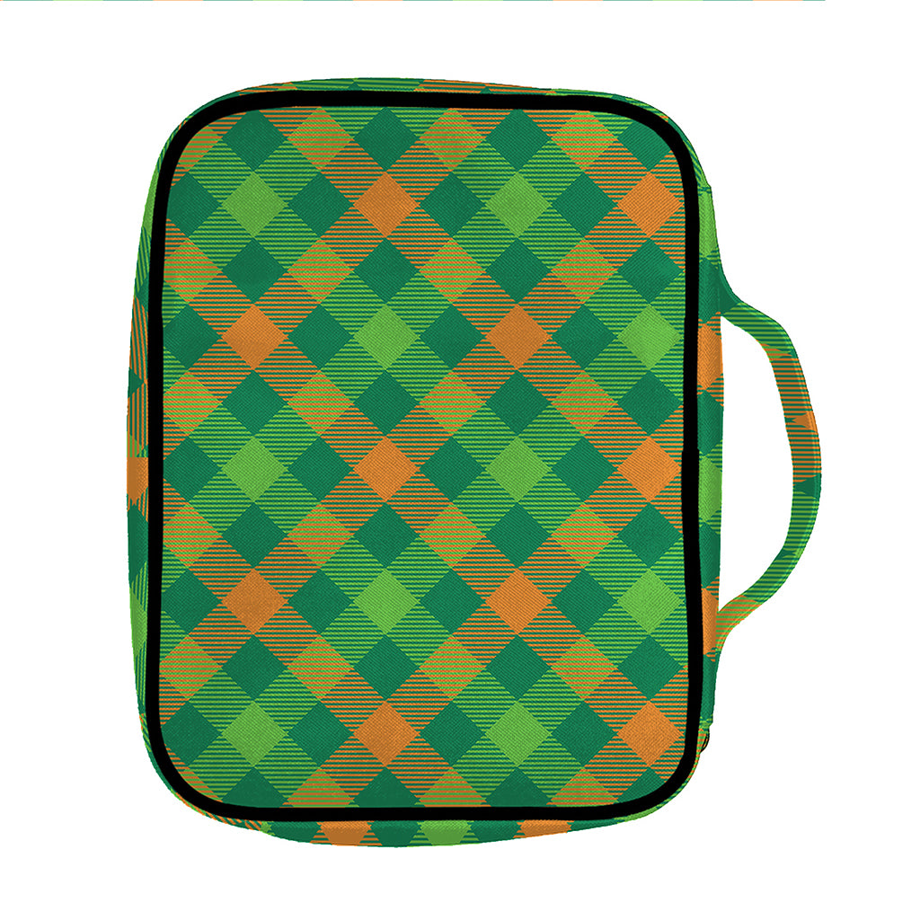 St. Patrick's Day Buffalo Pattern Print Front Pocket Bible Bag