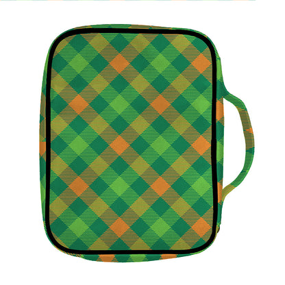 St. Patrick's Day Buffalo Pattern Print Front Pocket Bible Bag