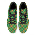 St. Patrick's Day Buffalo Pattern Print High Top Leather Sneakers