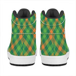 St. Patrick's Day Buffalo Pattern Print High Top Leather Sneakers