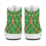 St. Patrick's Day Buffalo Pattern Print High Top Leather Sneakers