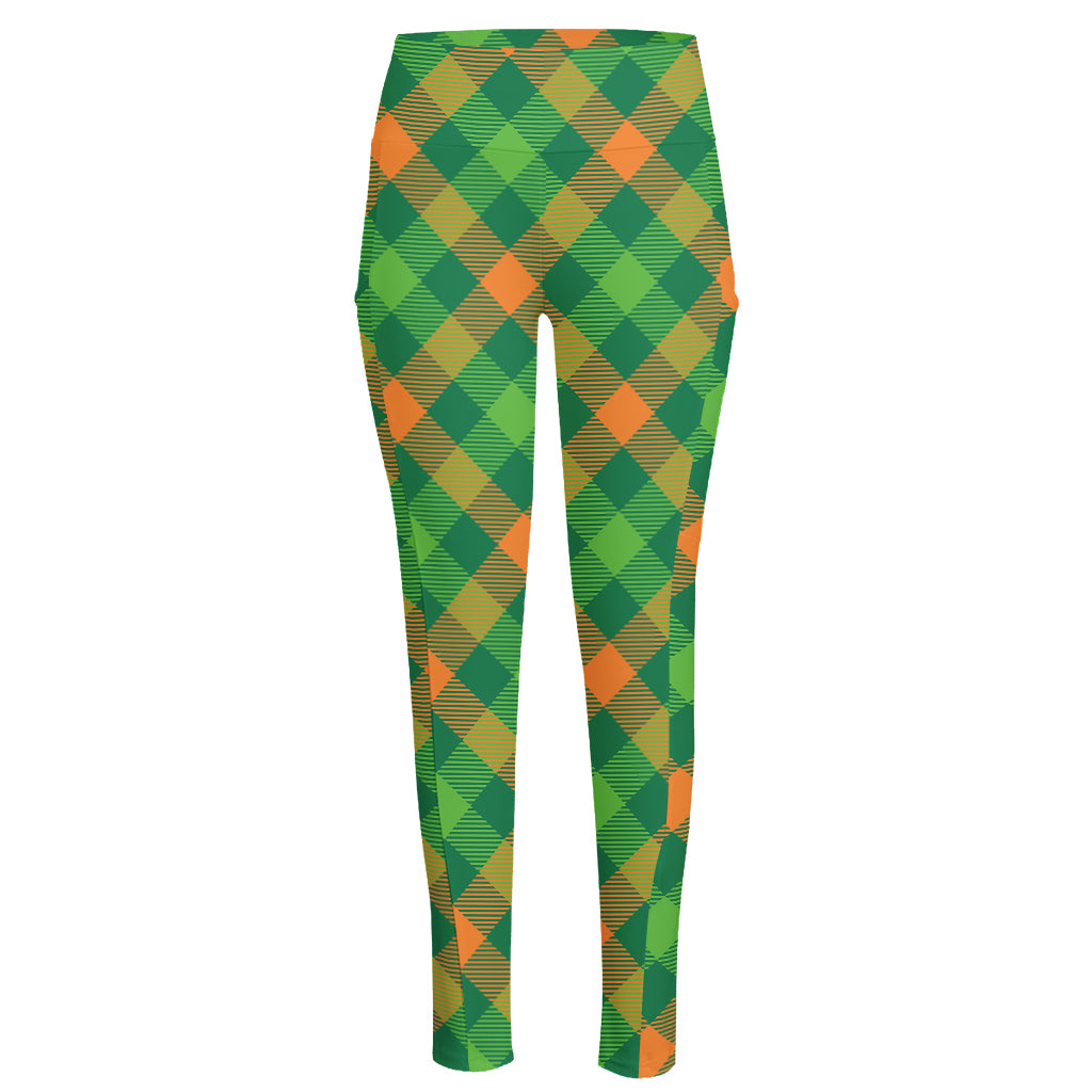 St. Patrick's Day Buffalo Pattern Print High-Waisted Pocket Leggings