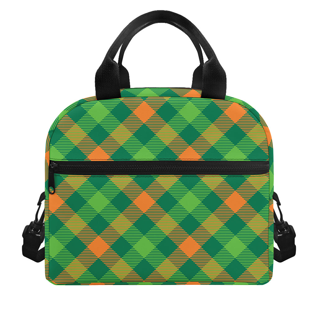 St. Patrick's Day Buffalo Pattern Print Insulated Lunch Bag