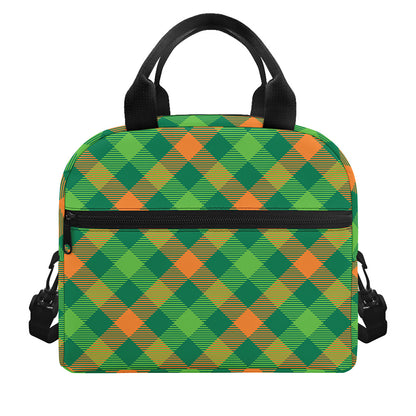 St. Patrick's Day Buffalo Pattern Print Insulated Lunch Bag