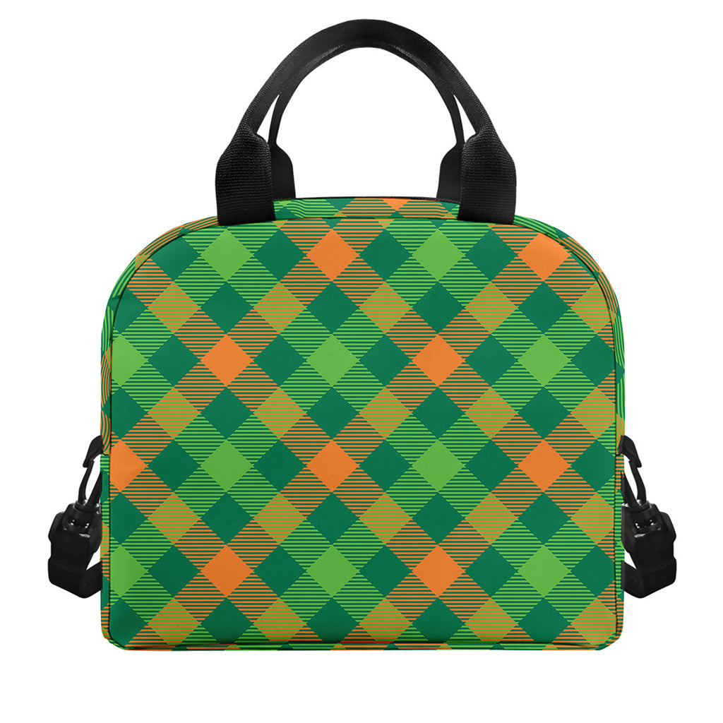 St. Patrick's Day Buffalo Pattern Print Insulated Lunch Bag