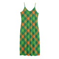 St. Patrick's Day Buffalo Pattern Print Jersey Midi Cami Dress
