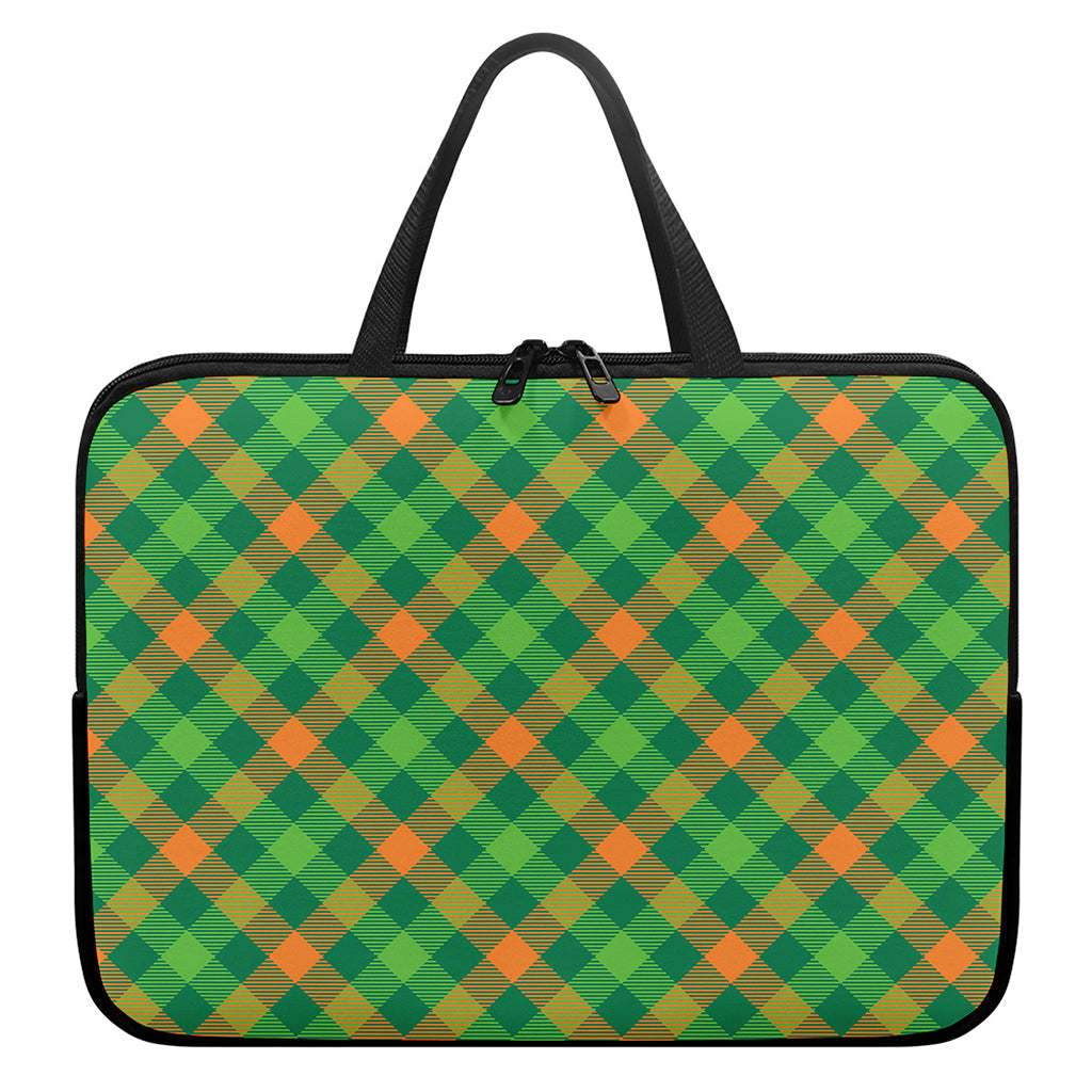 St. Patrick's Day Buffalo Pattern Print Laptop Sleeve With Handle