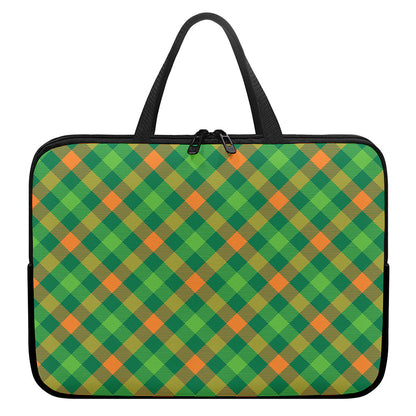 St. Patrick's Day Buffalo Pattern Print Laptop Sleeve With Handle