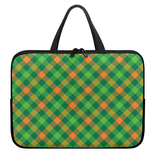 St. Patrick's Day Buffalo Pattern Print Laptop Sleeve With Handle