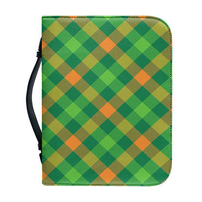 St. Patrick's Day Buffalo Pattern Print Leather Bible Cover