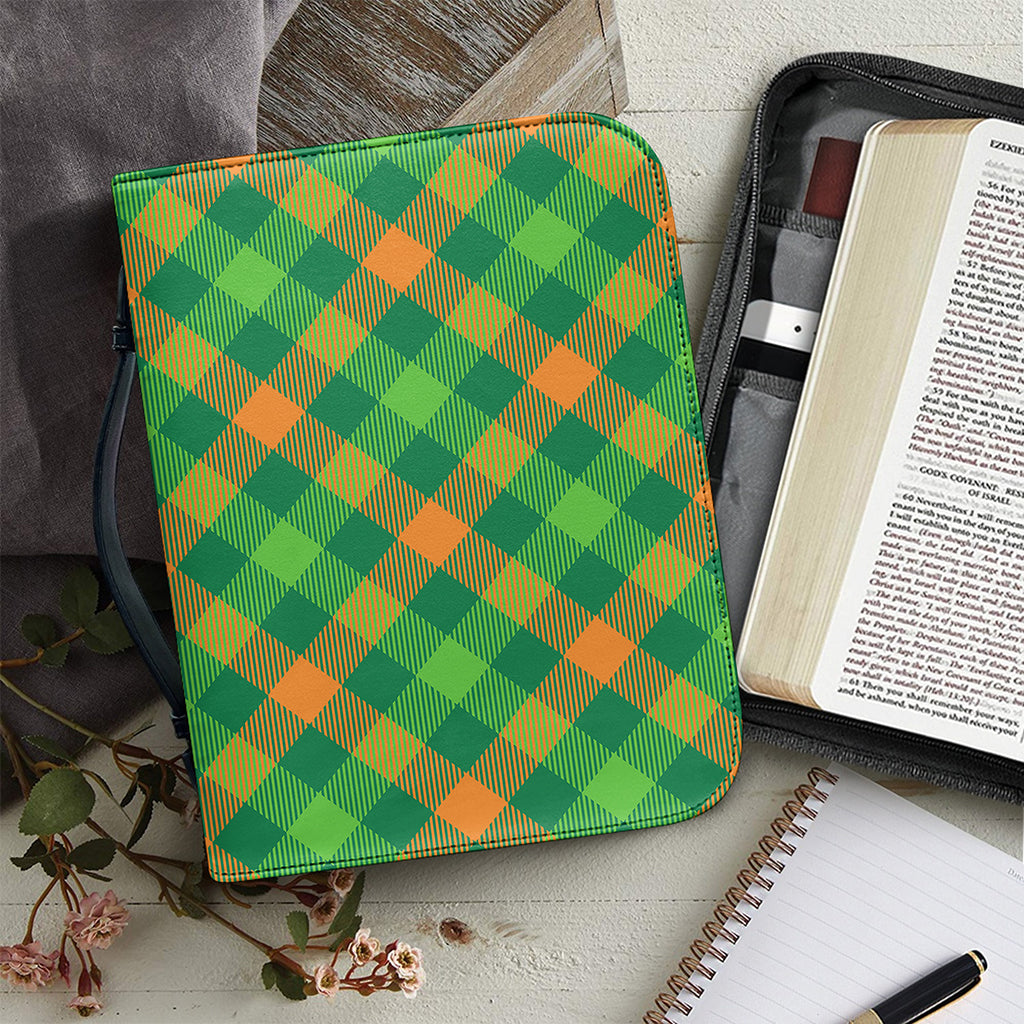 St. Patrick's Day Buffalo Pattern Print Leather Bible Cover