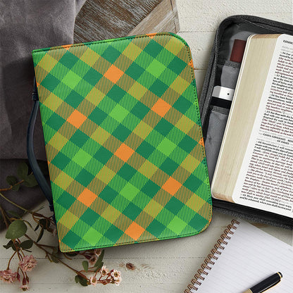 St. Patrick's Day Buffalo Pattern Print Leather Bible Cover