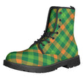 St. Patrick's Day Buffalo Pattern Print Lace-Up Boots