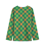 St. Patrick's Day Buffalo Pattern Print Long Sleeve Short Coat
