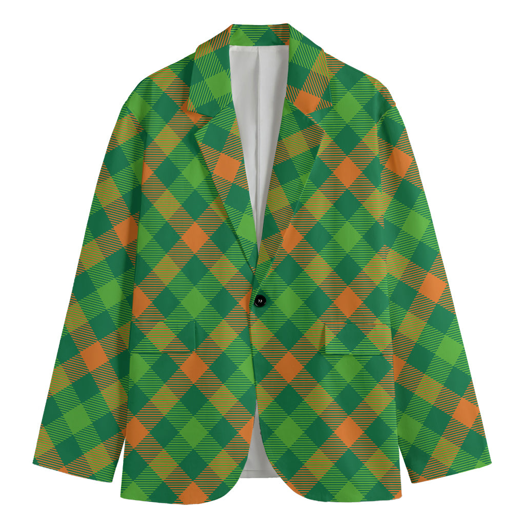 St. Patrick's Day Buffalo Pattern Print Men's Blazer